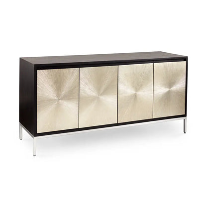 Embassy Silver Sideboard with Solid Mango Wood Cabinet