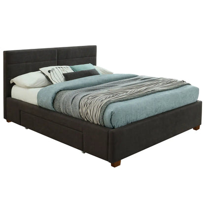 Emilio 60 Queen Bed With Storage Canada – Charcoal Fabric