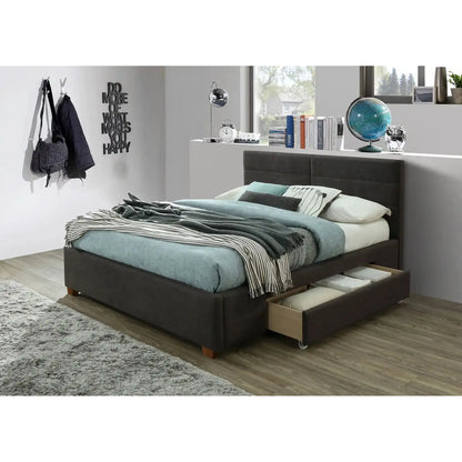 Emilio 60 Queen Bed With Storage Canada – Charcoal Fabric