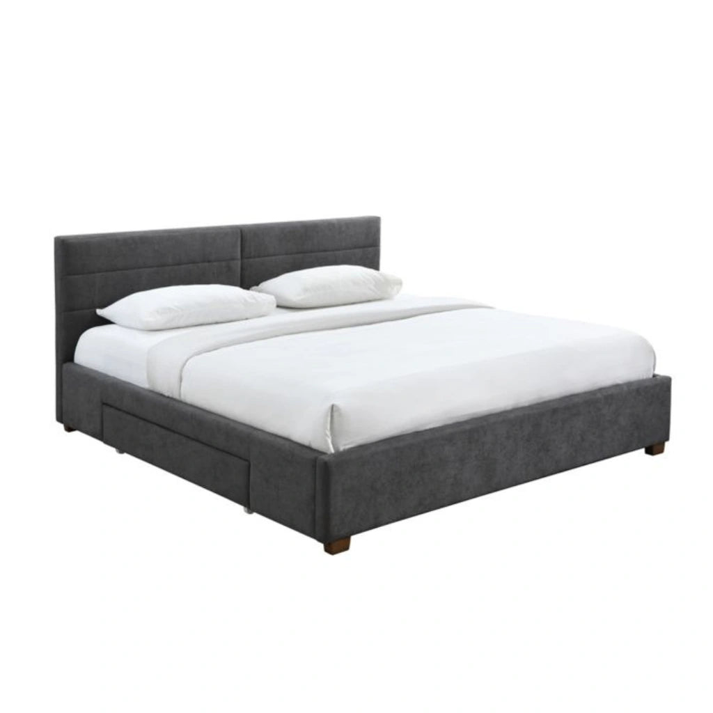 Emilio 78″ Grey King Storage Bed – No Box Spring Needed