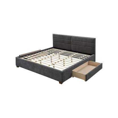 Emilio 78″ Grey King Storage Bed – No Box Spring Needed