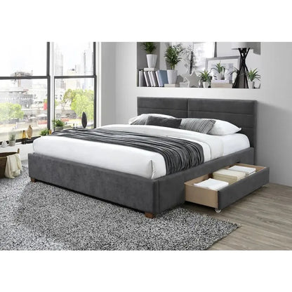 Emilio 78″ Grey King Storage Bed – No Box Spring Needed
