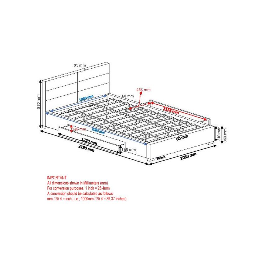 Emilio 78″ Grey King Storage Bed – No Box Spring Needed
