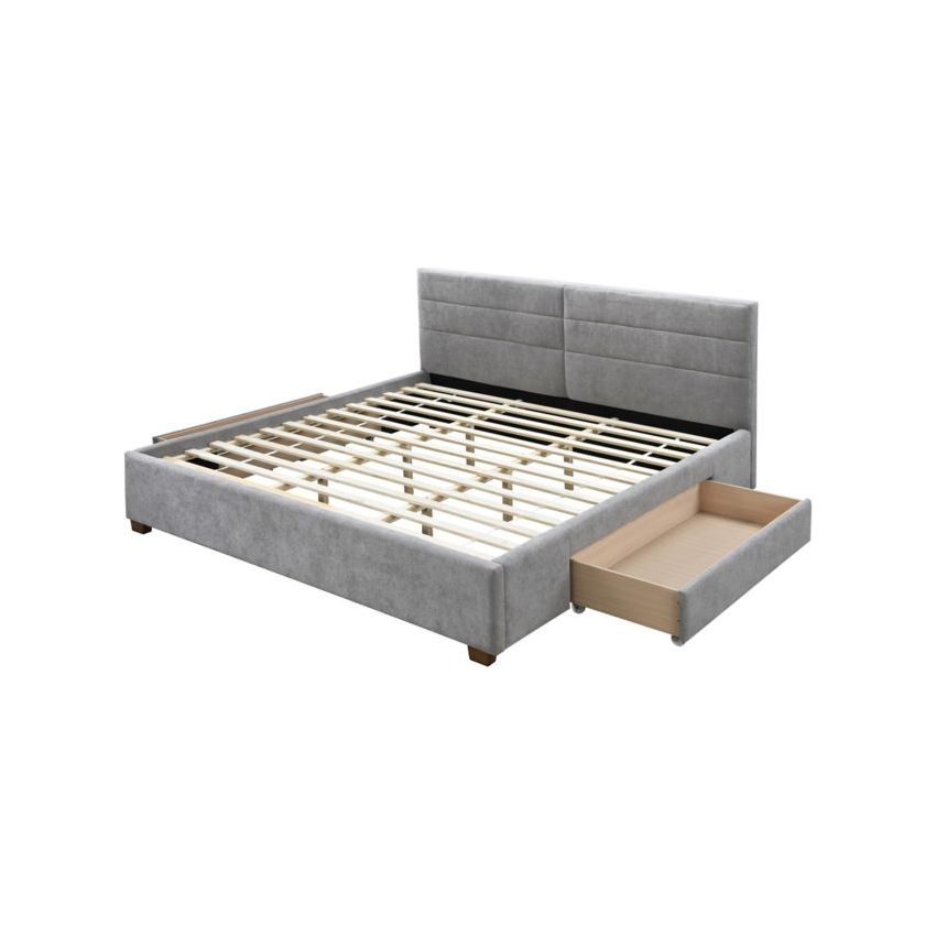 Emilio 78″ Grey King Storage Bed – No Box Spring Needed