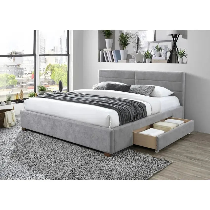 Emilio 78″ Grey King Storage Bed – No Box Spring Needed