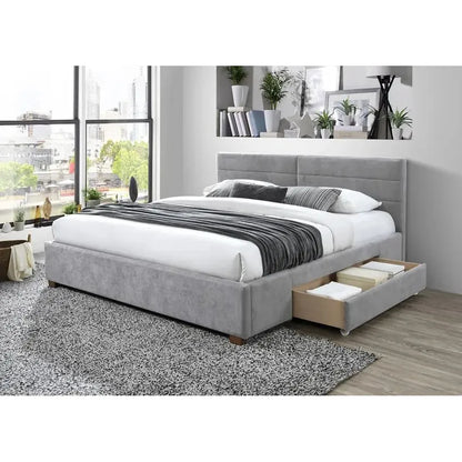 Emilio 78″ Grey King Storage Bed – No Box Spring Needed
