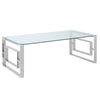 Eros Modern Glass Coffee Table With Stainless Steel Frame