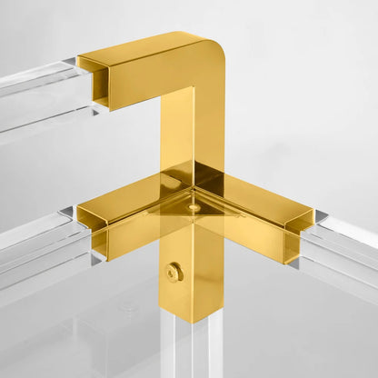Esme Gold Bar Cart with Glass Shelves – Elegant & Compact Design