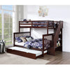 Wooden bunk bed with staircase