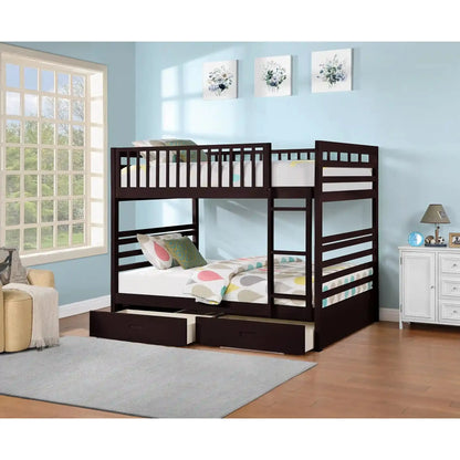 Espresso Bunk Bed with Storage
