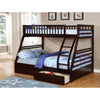 Espresso Bunk bed with storage