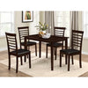 Dining room set with a Espresso table and four PU chairs 