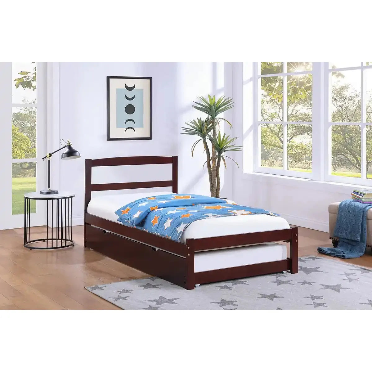 Espresso Mission Style Single Bed with Storage