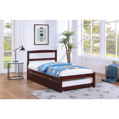 Espresso Mission Style Single Bed with Storage