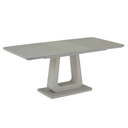 Extendable Dining Table – Corvus Grey Glass Modern Pedestal Table