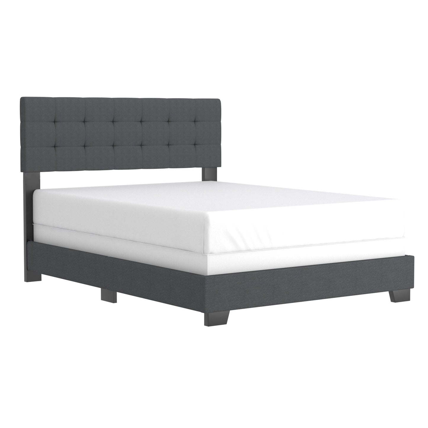 Exton Tufted Queen Bed in Light Grey – Adjustable Headboard