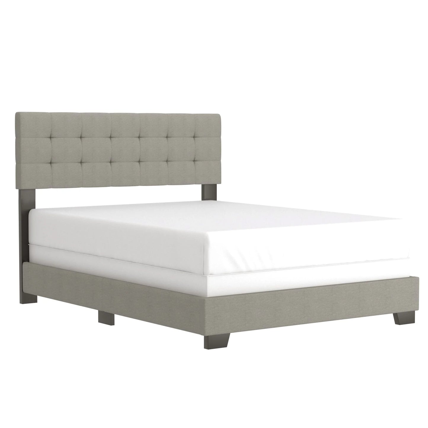 Exton Tufted Queen Bed in Light Grey – Adjustable Headboard