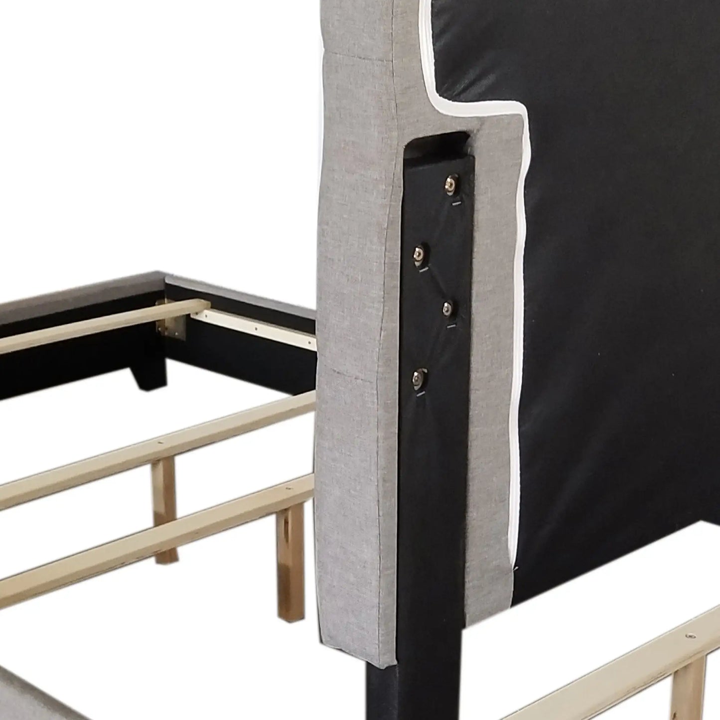 Exton Tufted Queen Bed in Light Grey – Adjustable Headboard