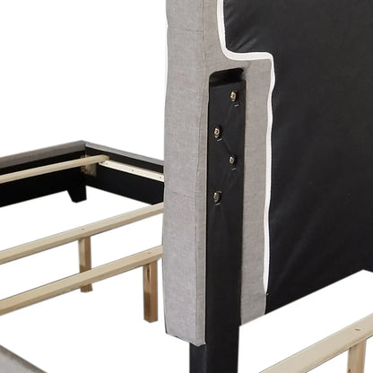 Exton Tufted Queen Bed in Light Grey – Adjustable Headboard