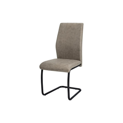 Fabric Dining Chairs with U-Shaped Black Metal Legs - Set of 2