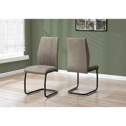 Fabric Dining Chairs with U-Shaped Black Metal Legs - Set of 2
