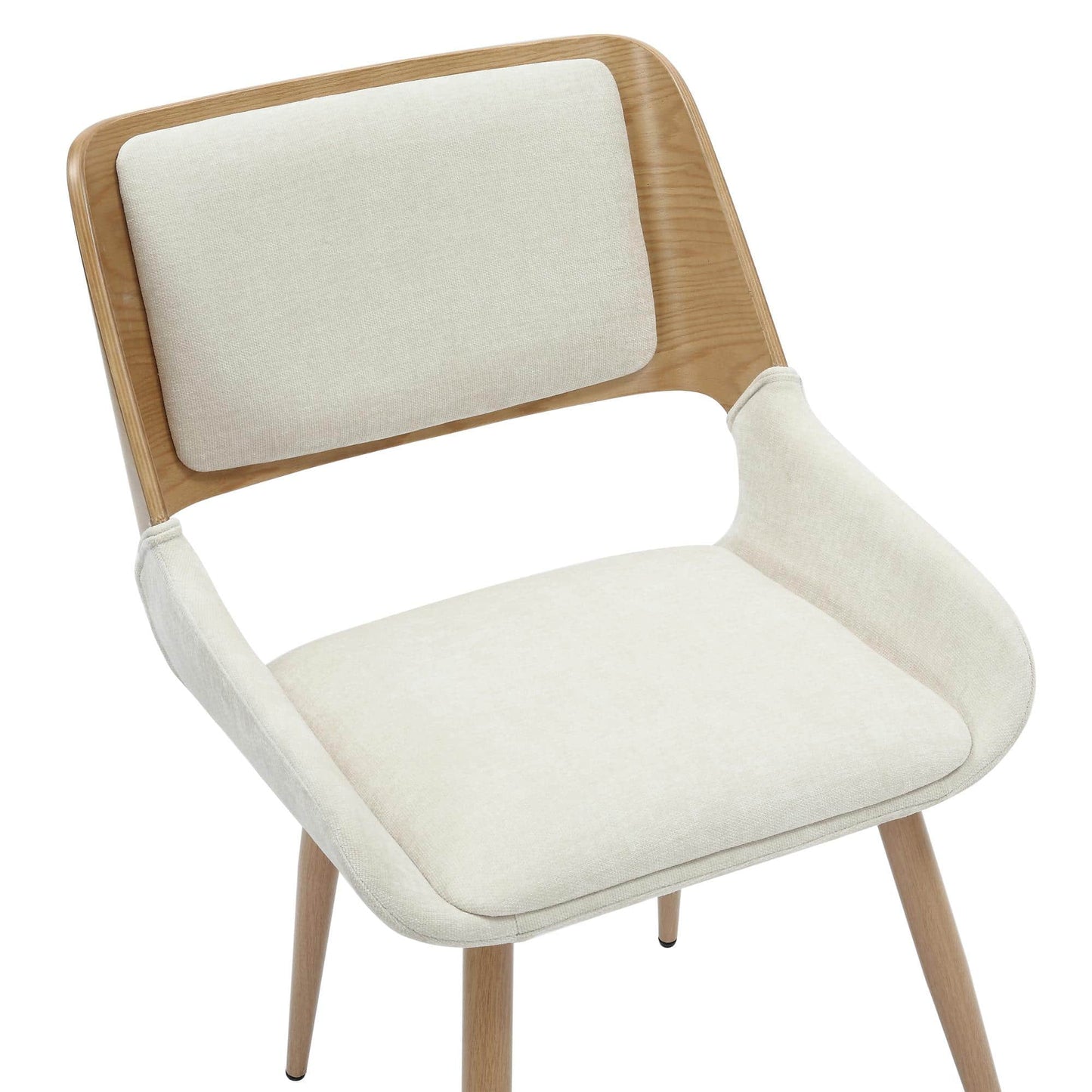 Hudson Mid-Century Modern Side Chair – Faux Leather Dining or Accent Chair