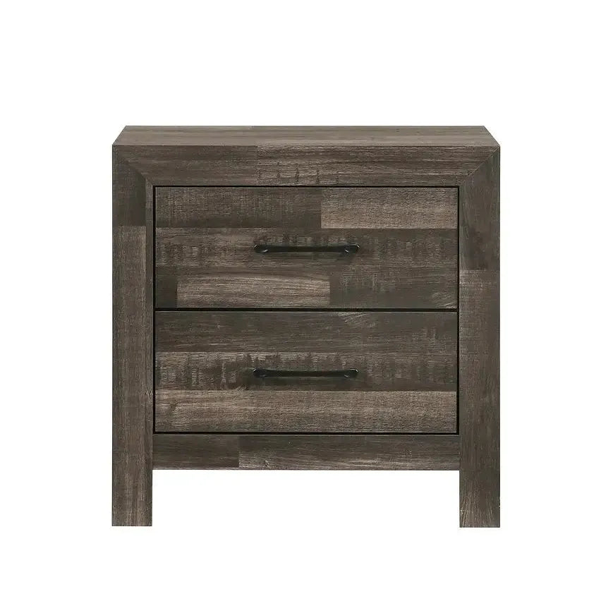 Brown Wooden nightstand with two drawers 