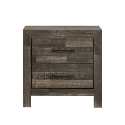 Brown Wooden nightstand with two drawers 