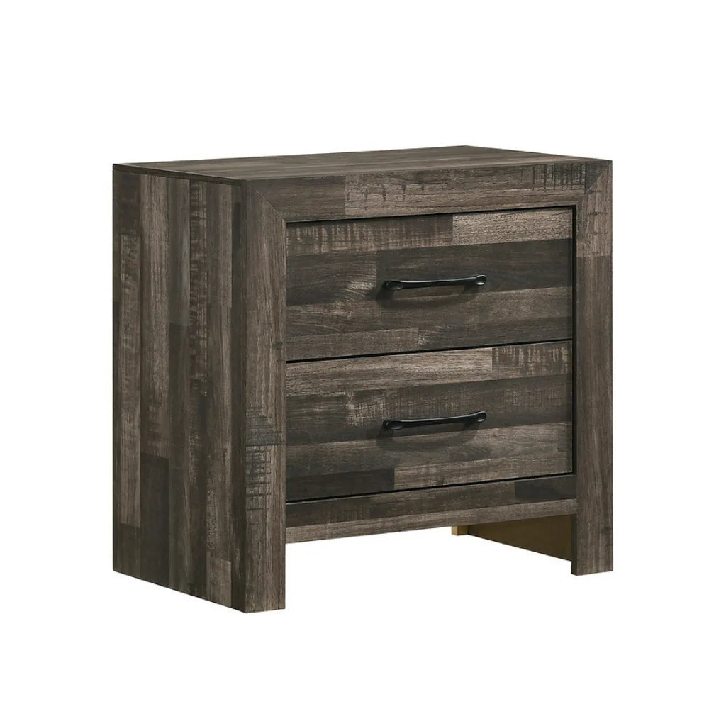 Wooden nightstand with two drawers 