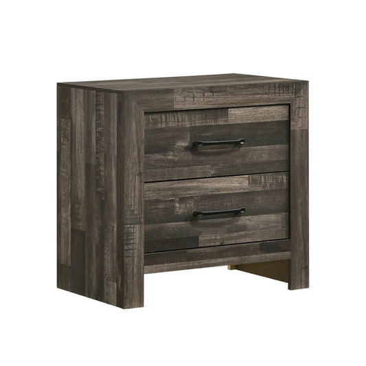 Wooden nightstand with two drawers 