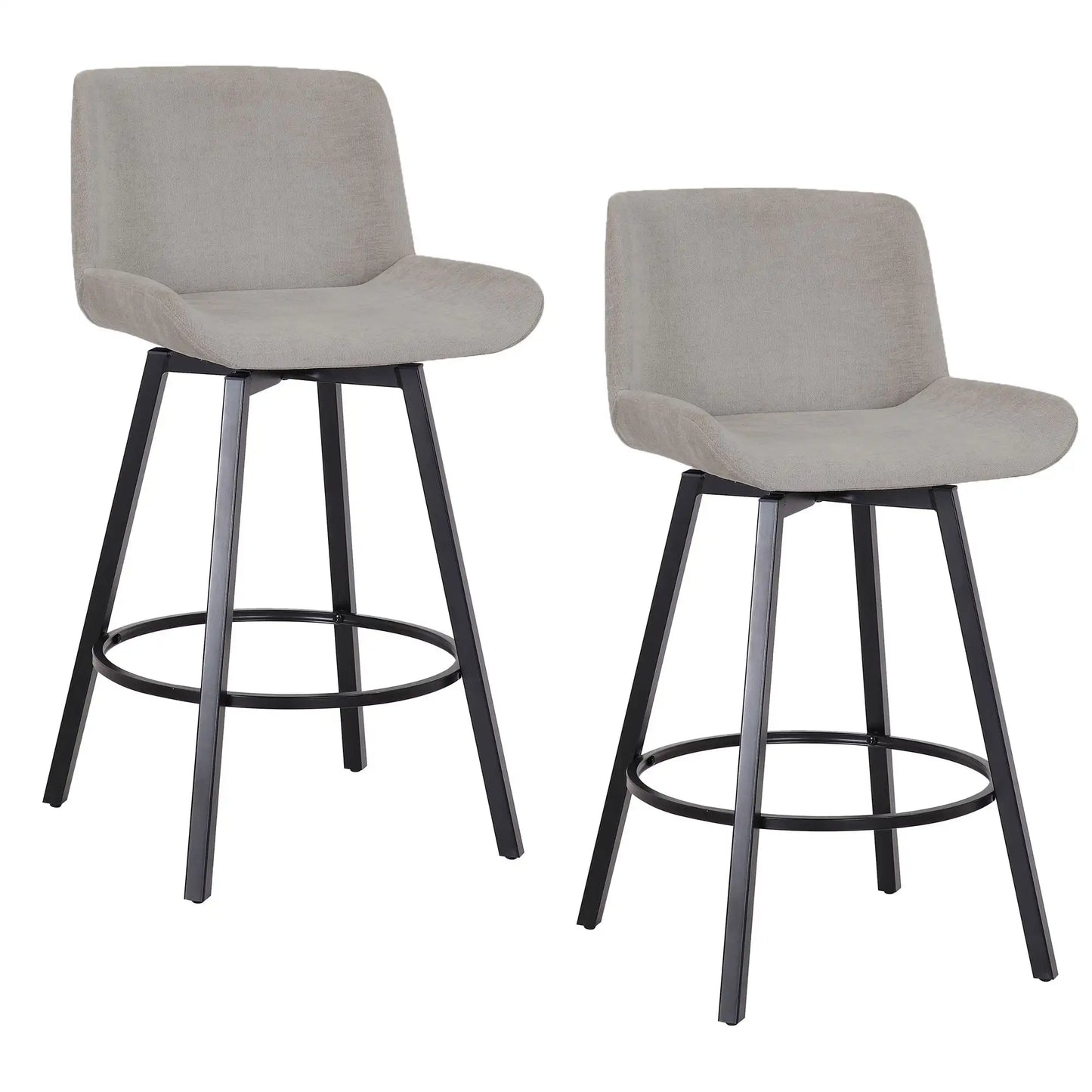 Fern 26 Swivel Counter Stools with Black Metal Frame - Set of 2