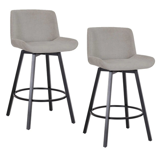 Fern 26 Swivel Counter Stools with Black Metal Frame - Set of 2
