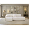 Florence Contemporary Compact White Velvet Sectional Sofa  –  For  Living Room 
