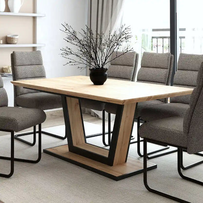 Forna Extendable Dining Table for 6 With Natural Wood Top