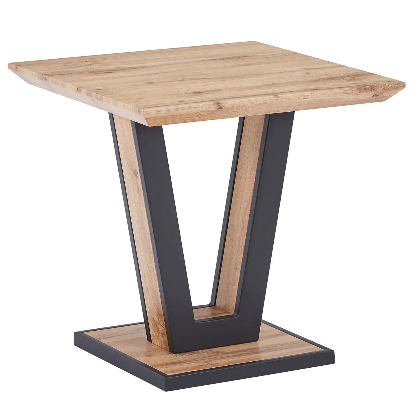 Forna Modern Wood Accent Table in Natural & Black