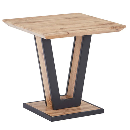 Forna Modern Wood Accent Table in Natural & Black