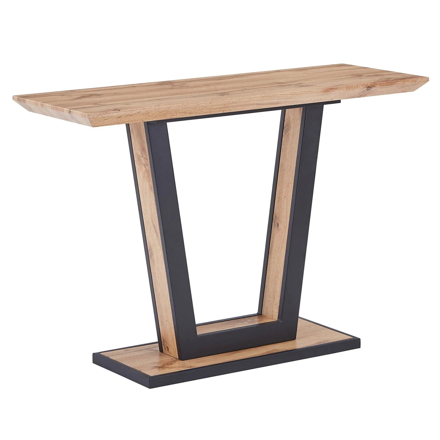Forna Wood Console Table in Natural & Black For Entryway or Hallway