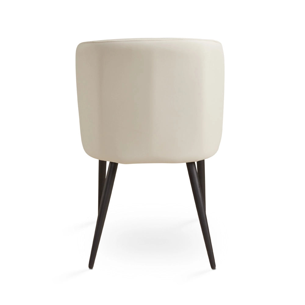 Fortina Leatherette Dining Chair – Taupe Seat with Black Metal Legs