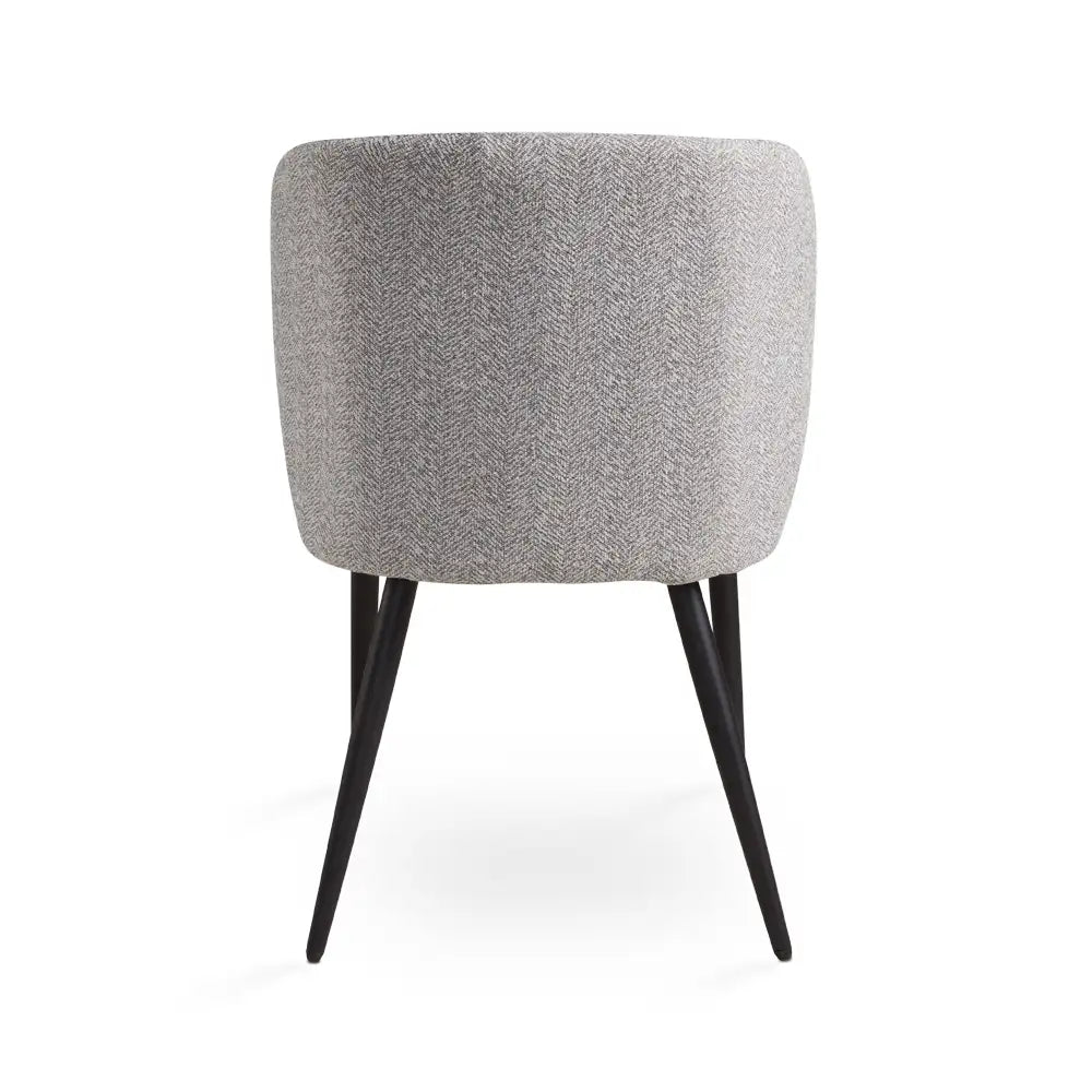 Fortina Linen Dining Chair – Ash Grey Upholstered Seat with Black Legs