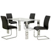 Frankfurt/Maxim 5pc Glass Dining Table Set – Chrome Frame Table