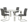 Frankfurt/Maxim 5pc Glass Dining Table Set – Chrome Frame Table