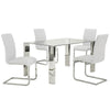Frankfurt/Maxim 5pc Glass Dining Table Set – Chrome Frame Table