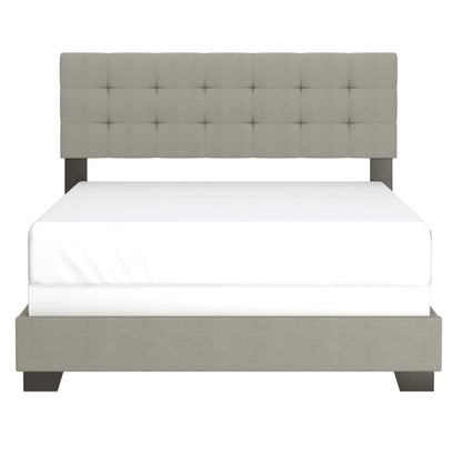 Exton Tufted Queen Bed in Light Grey – Adjustable Headboard