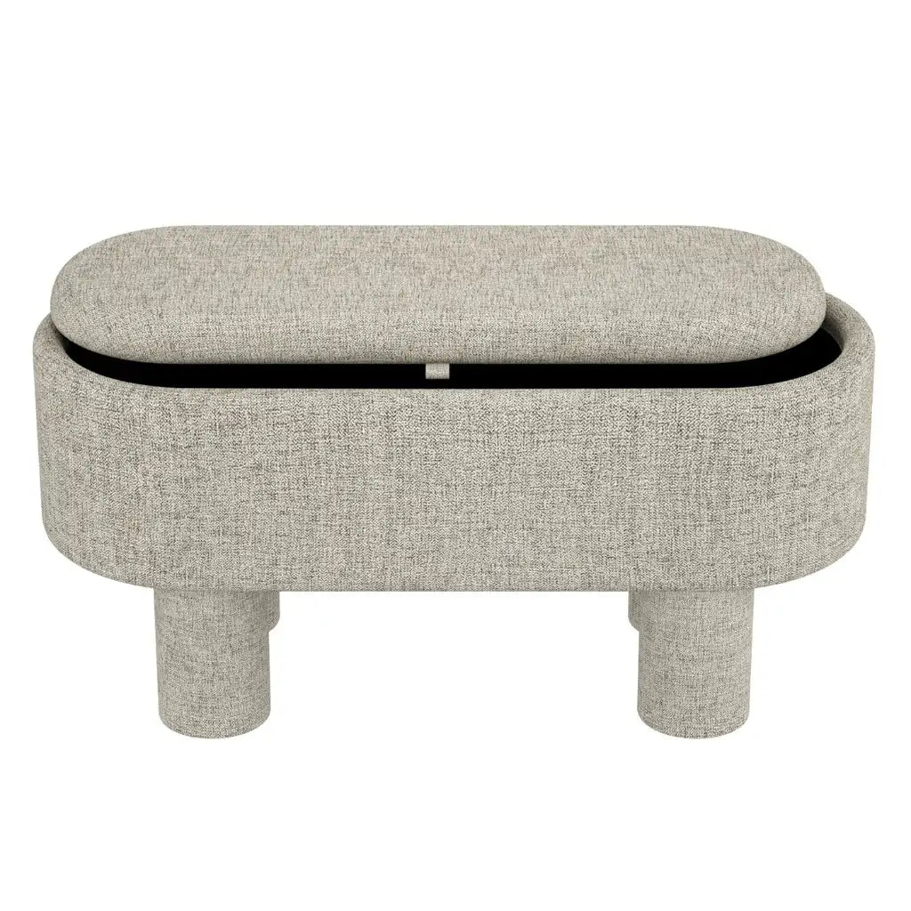 Sezron Linen Storage Ottoman With Lift-Top and Hidden Storage