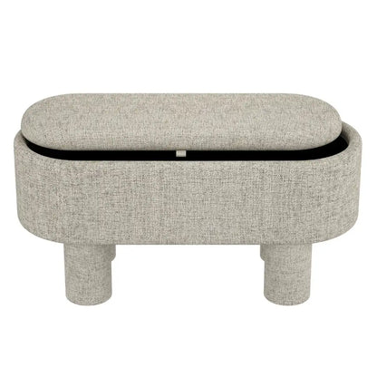 Sezron Linen Storage Ottoman With Lift-Top and Hidden Storage