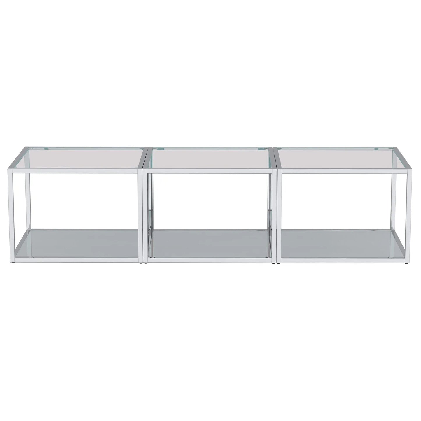 Casini 3pc Small Glass Coffee Table Set