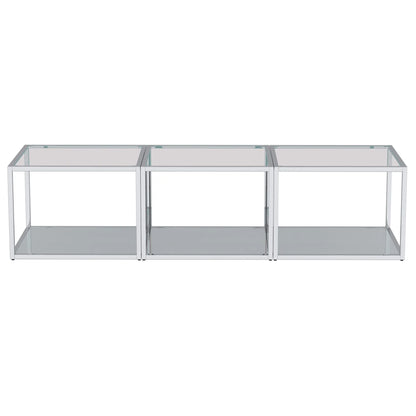 Casini 3pc Small Glass Coffee Table Set