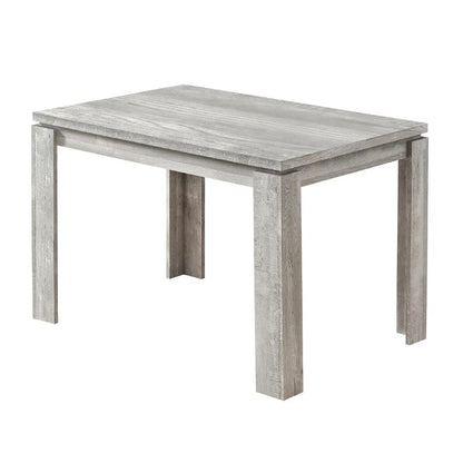 Grey Reclaimed Wood-Look  Dining Table with Block-Style Legs