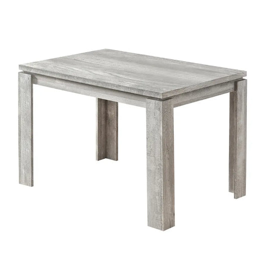 Grey Reclaimed Wood-Look  Dining Table with Block-Style Legs