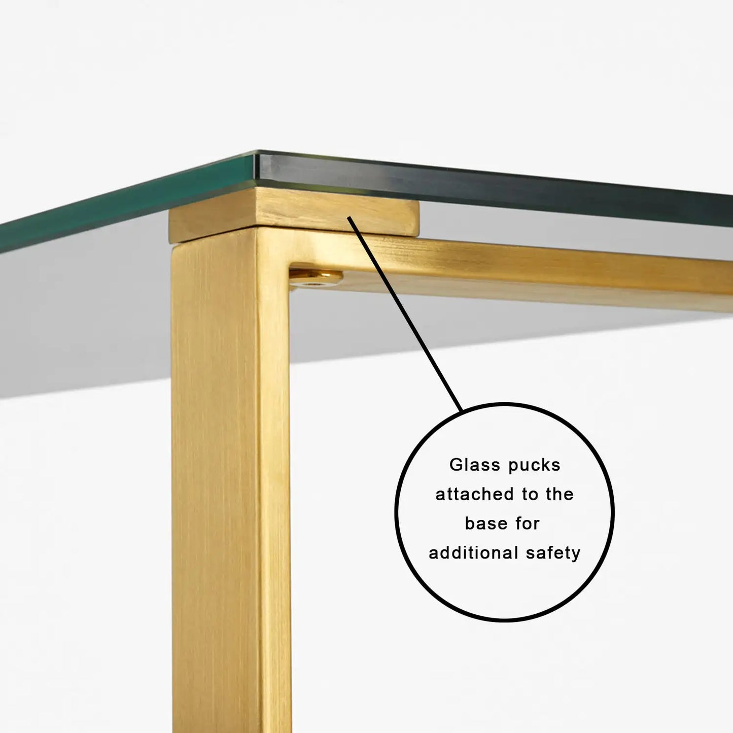 Tempered Glass End Table with Gold Steel Frame -  for Living Room